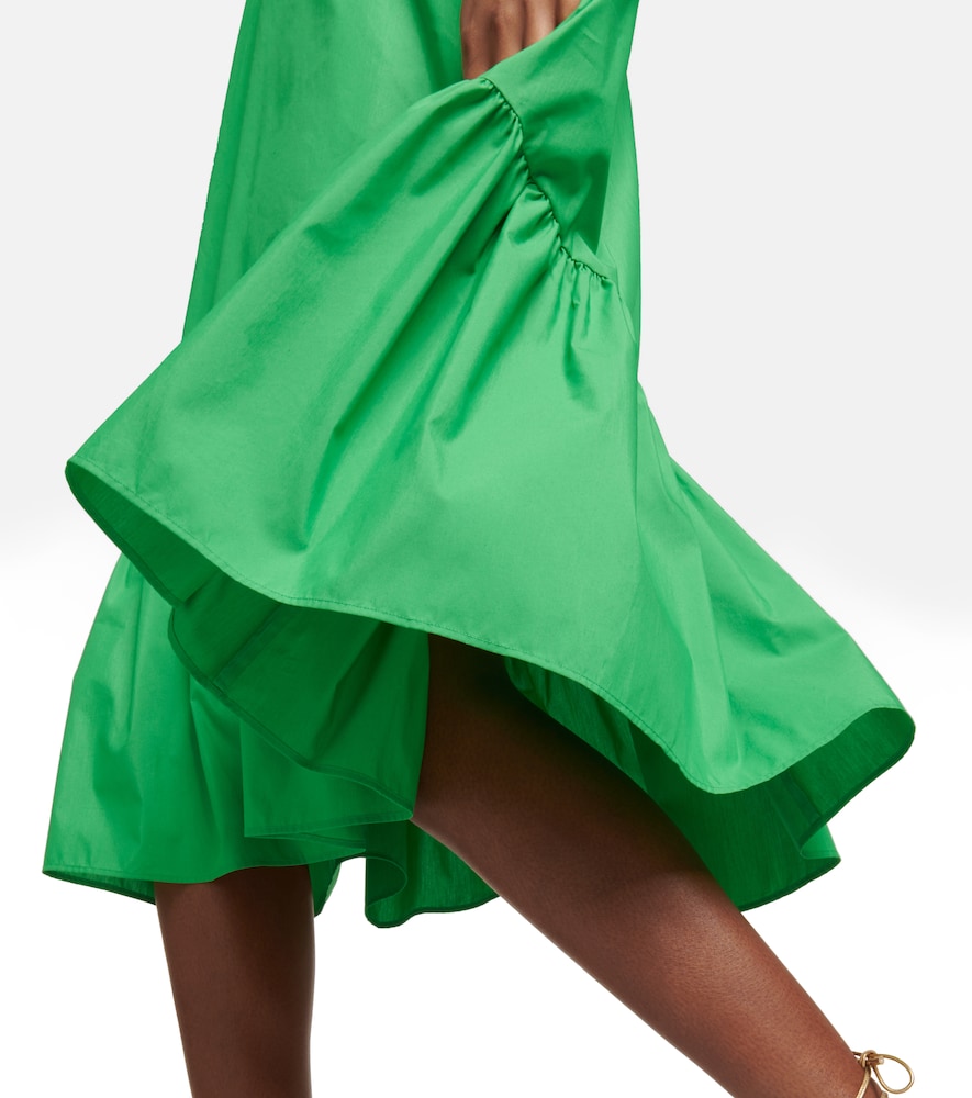 Cotton-blend poplin midi dress