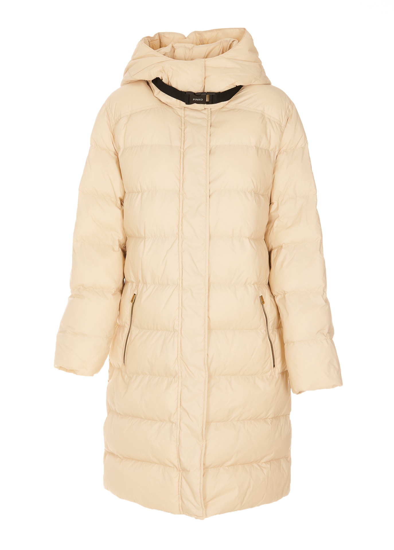 Zip-fastening padded coat
