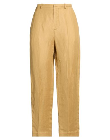 Woman Pants Mustard Size 6 Viscose, Linen