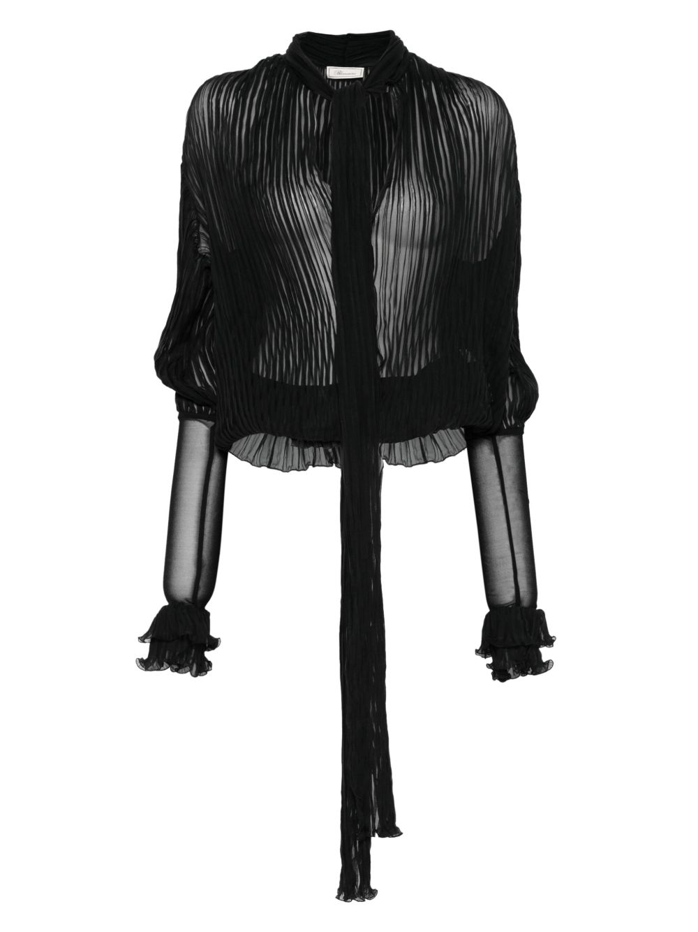 Blumarine pleated silk blouse - Black