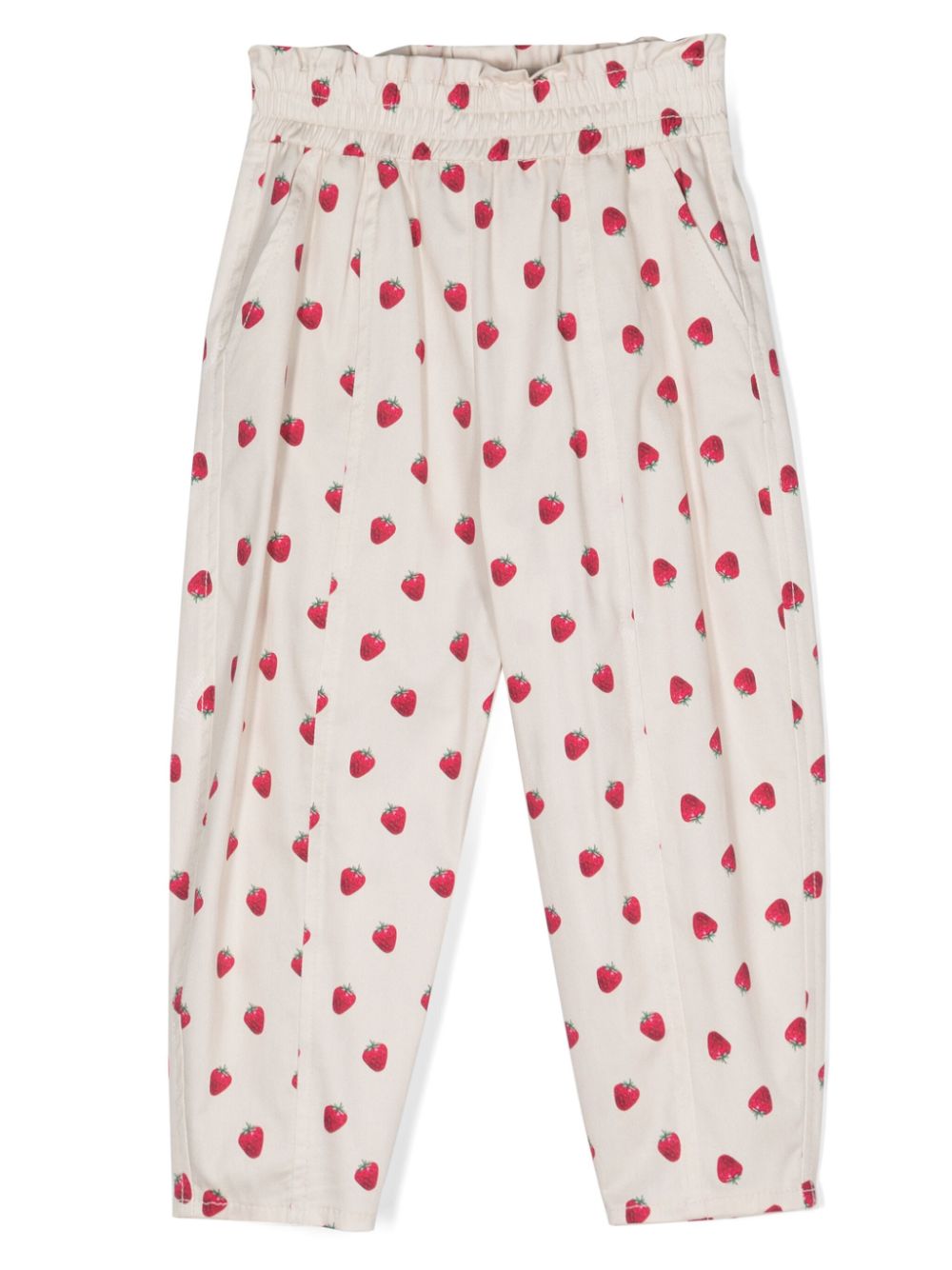 Fruit-print tapered-leg trousers - Neutrals
