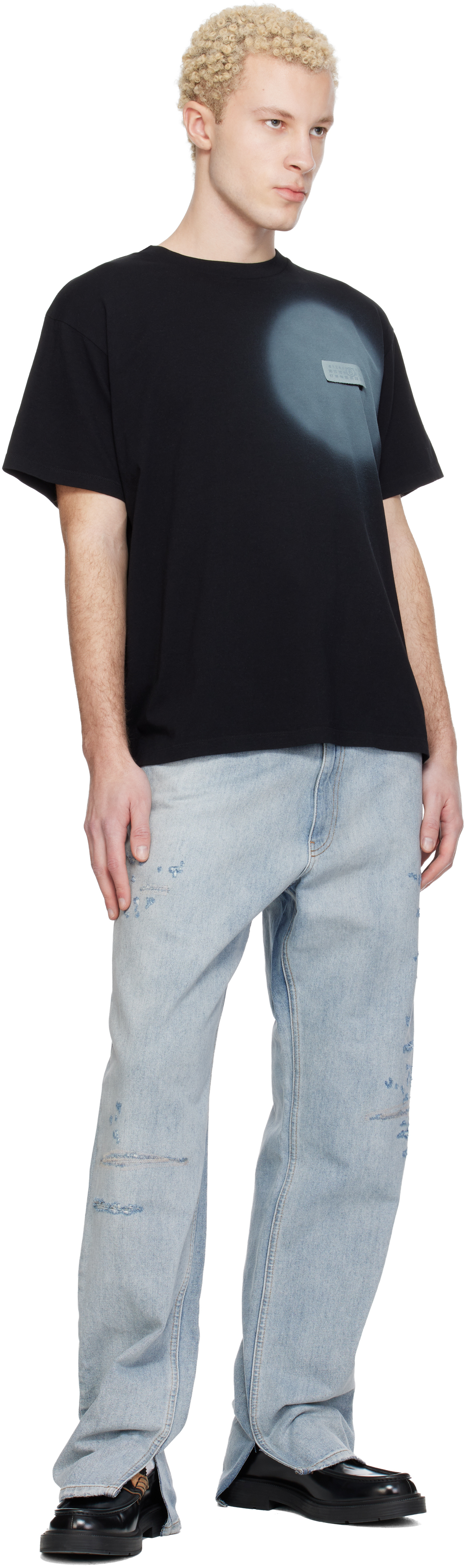 Black Spray Print T-shirt