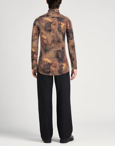 Man Shirt Camel Size 34 Viscose