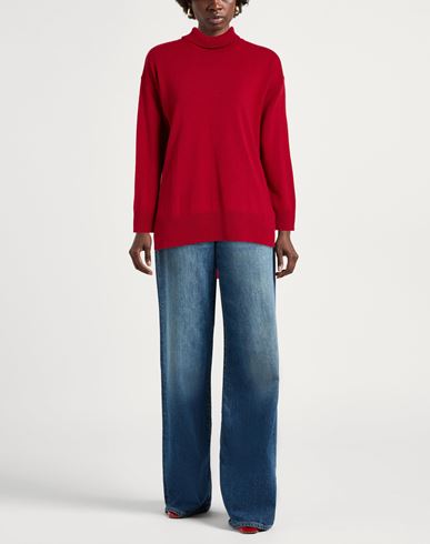 Woman Turtleneck Red Size 14 Recycled wool, Viscose, Polyamide, Recycled cashmere
