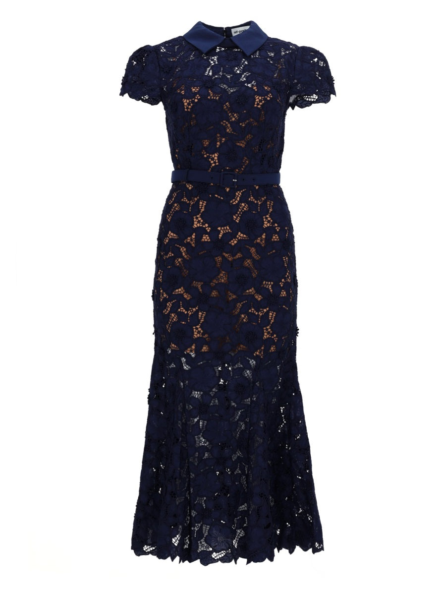 Guipure Lace Midi Dress