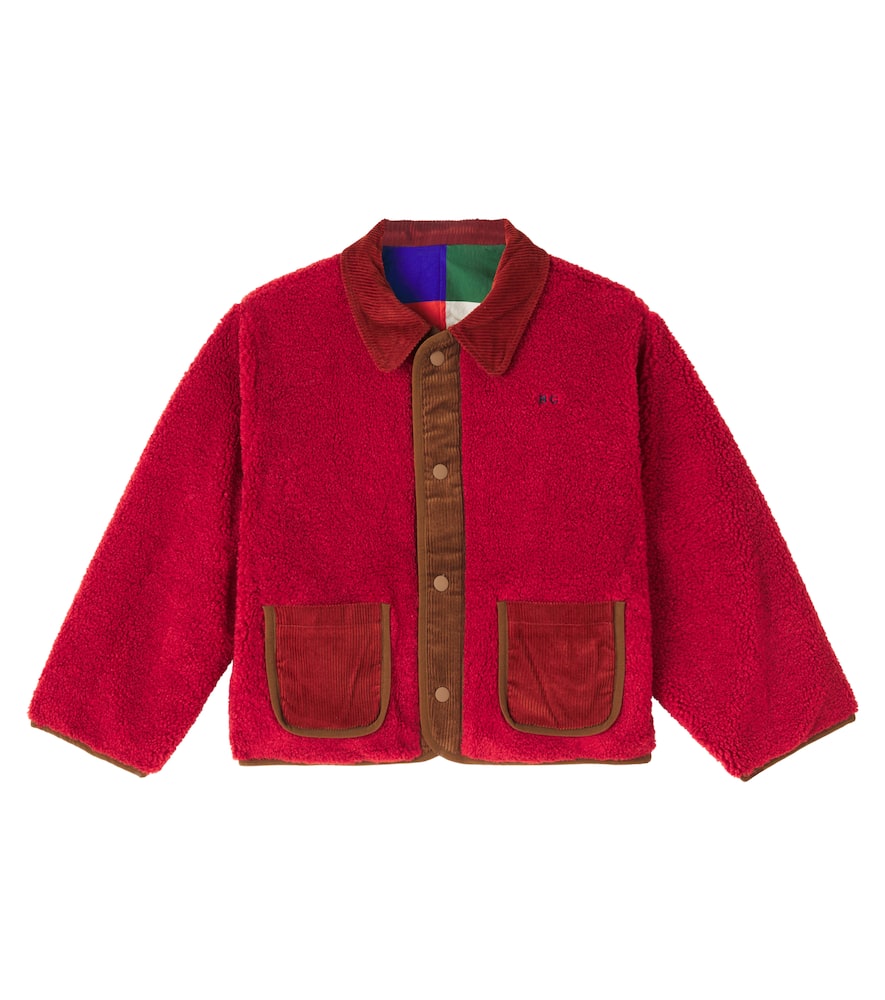 Multicolor Tiles reversible teddy jacket