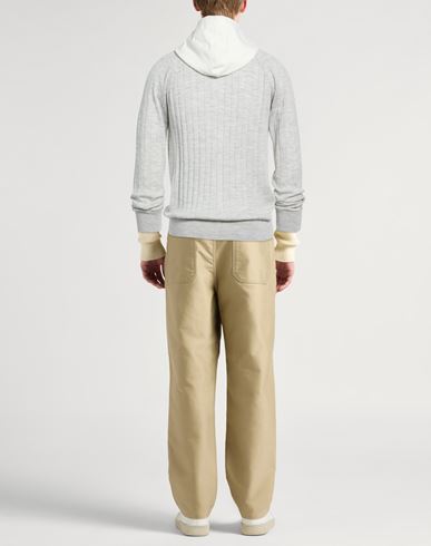 Platinum Man Cardigan Light grey Size L Wool, Silk, Linen, Polyamide