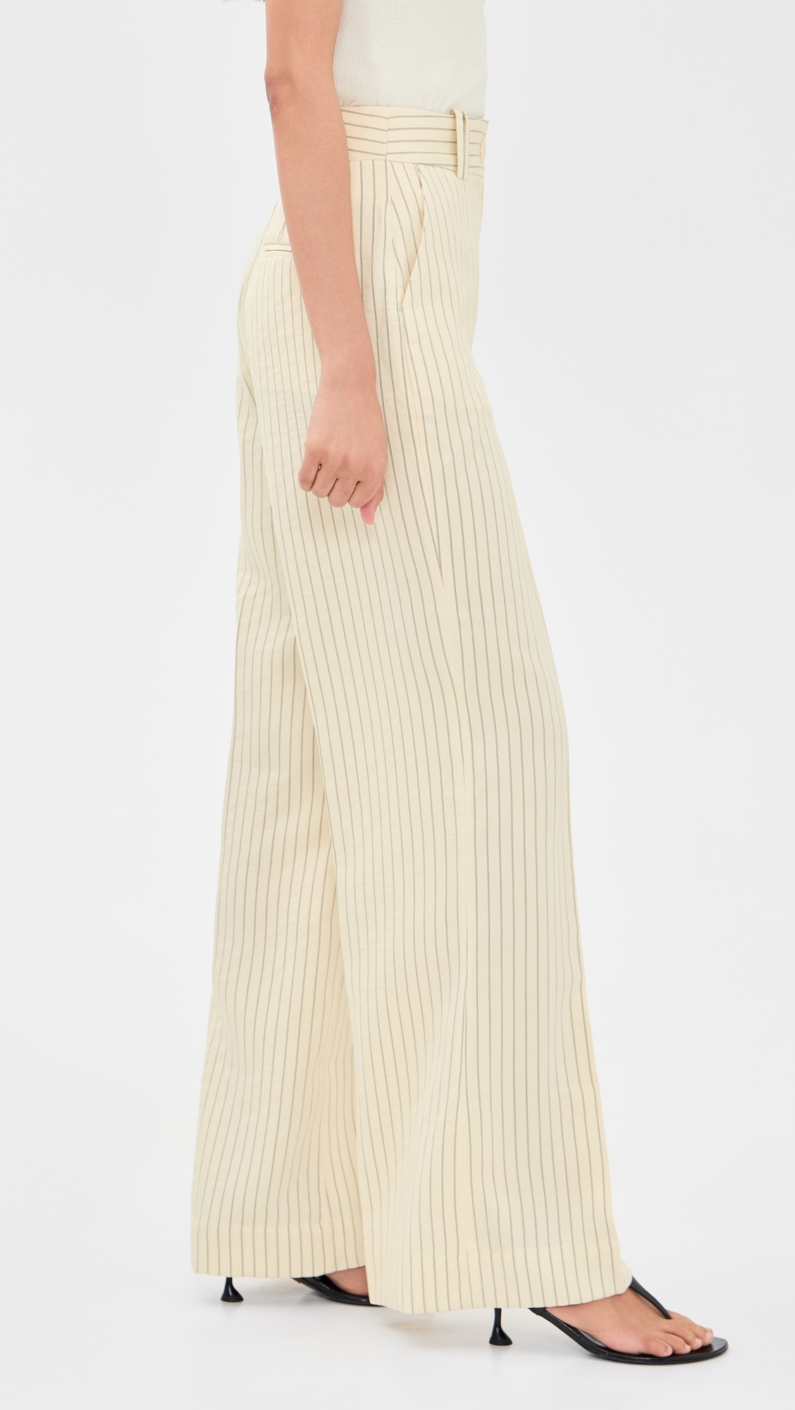 The Fine Line Pants Cream Pinstripe