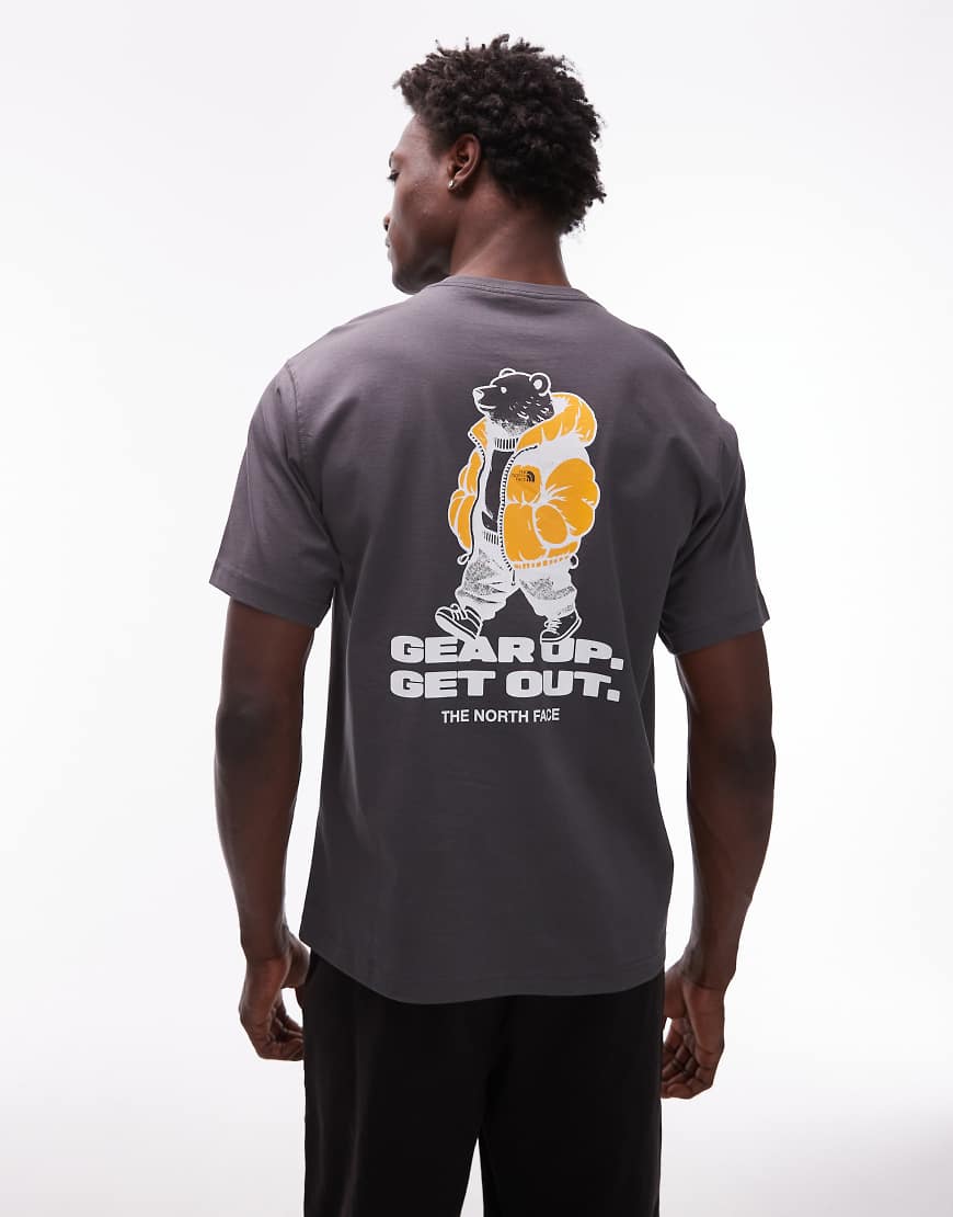 Street Bear backprint oversized t-shirt in off grey