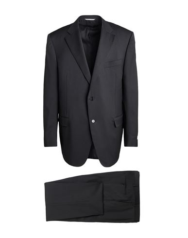 Canali Man Suit Black Size 34 Wool
