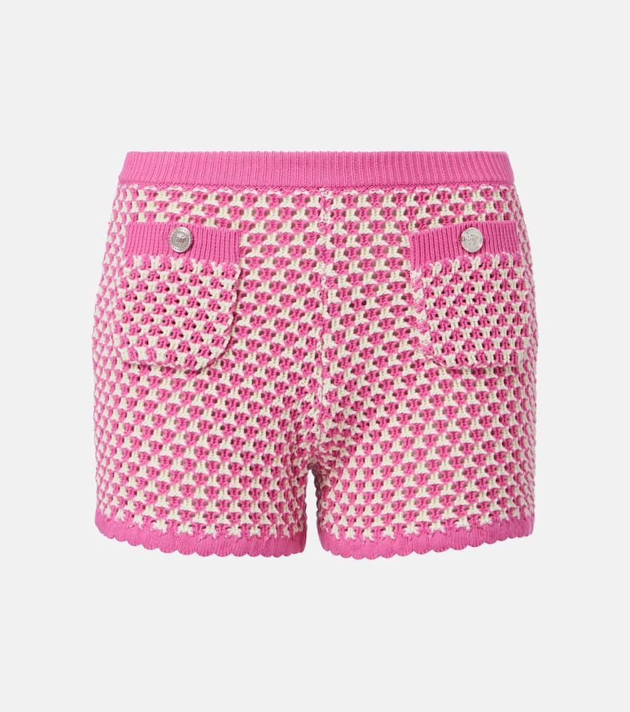 Crochet cotton-blend shorts