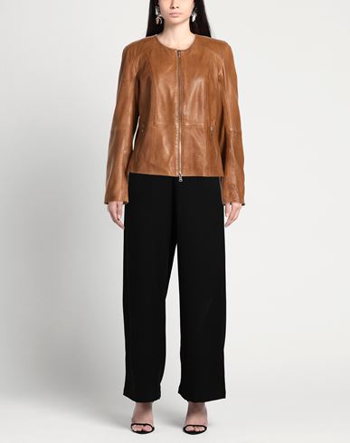 Woman Jacket Brown Size 10 Leather