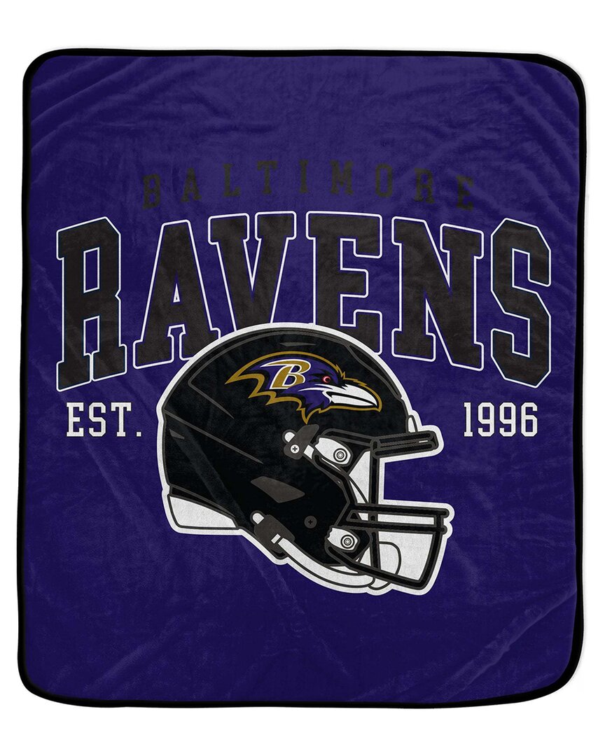 Baltimore Ravens Nfl Team Vintage Helmet Fleece Throw