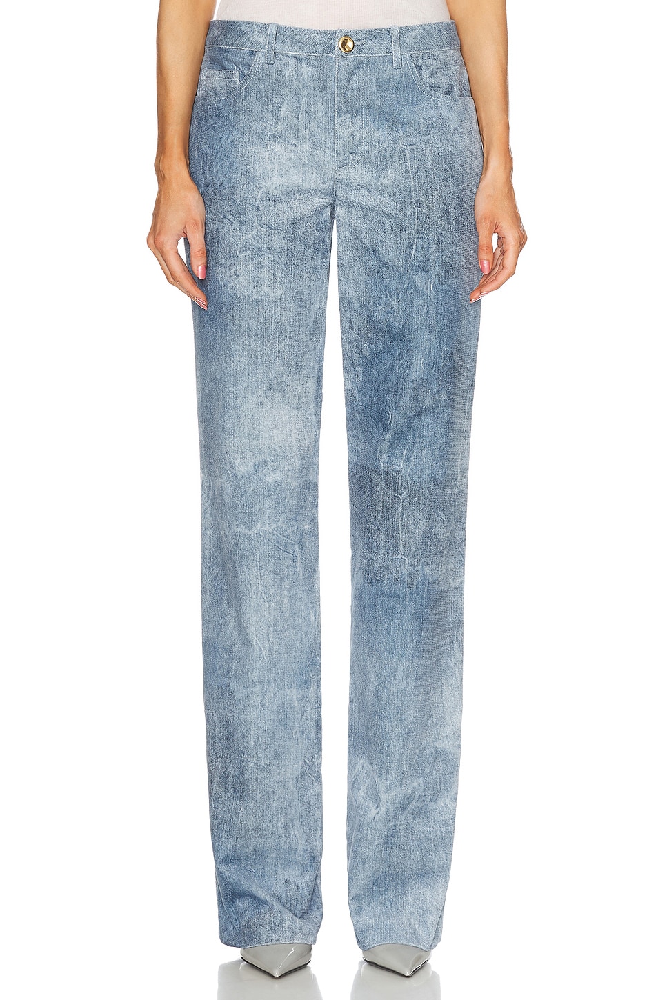 Brandon Maxwell The Reid Pant in Denim - Blue.  6 also in 0
