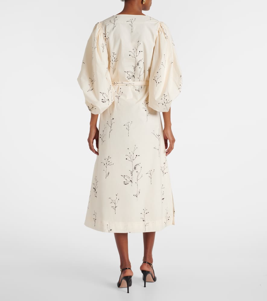 Corrie belted floral cotton midi dress