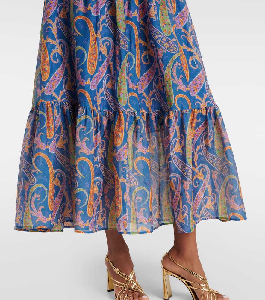 Paisley cotton and silk maxi skirt