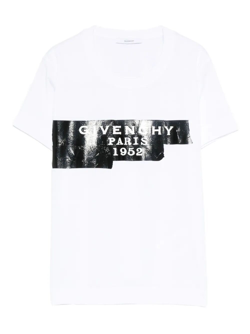 Cotton T-Shirt With Tape Print