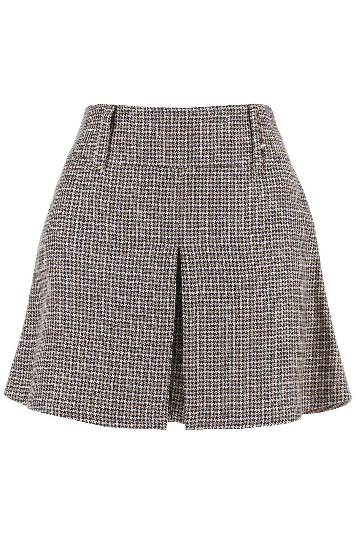 Skort With Houndstooth Motif