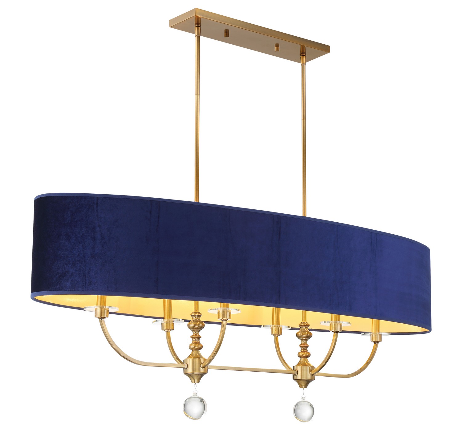 Oxidized Aged Brass Six Light Island Chandelier from the Van Noord Collection