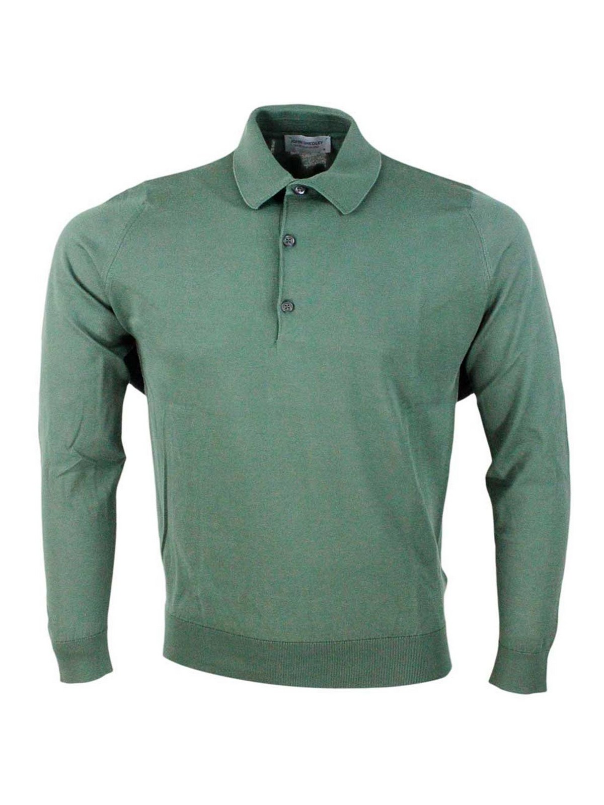 Long-sleeved Polo Shirt In Extrafine Cotton Thread With Three Buttons