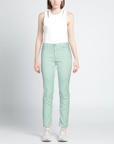Woman Pants Light green Size 6 Cotton, Polyester, Elastane