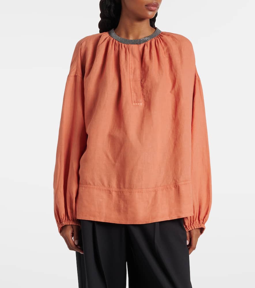 Monili linen and cotton top