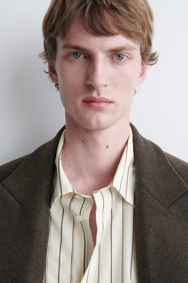 Striped Structured Cotton-Silk Shirt