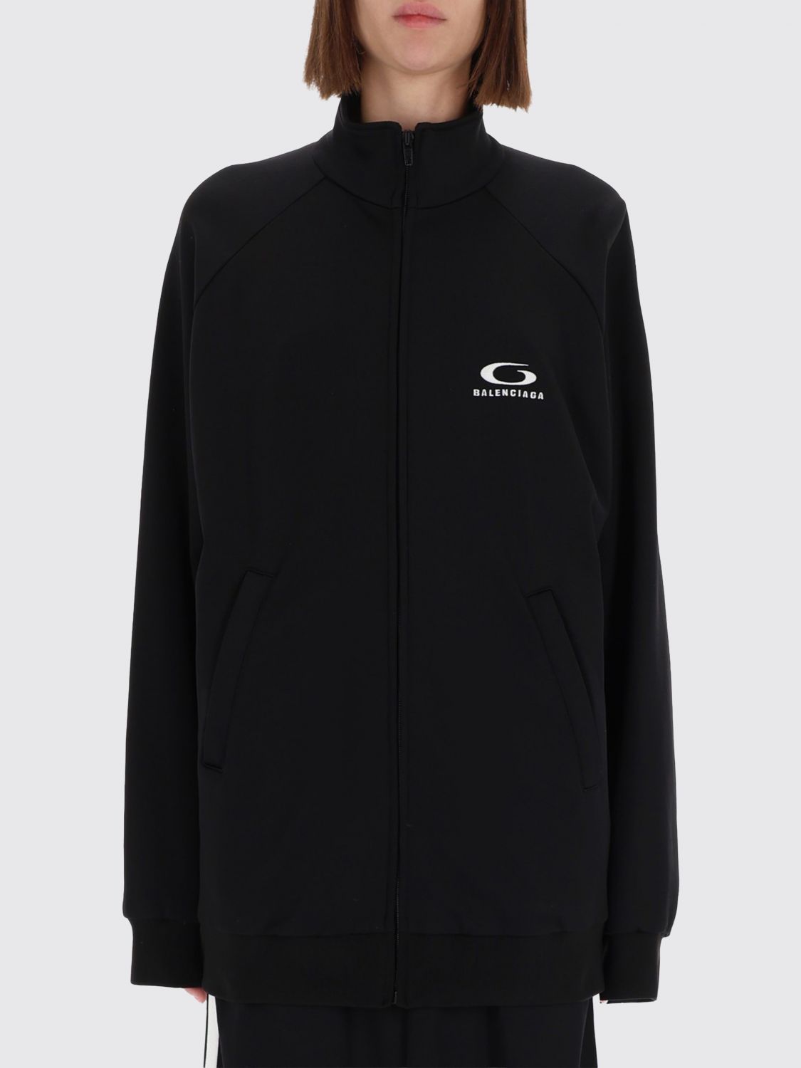 Logo-print cut-out sweatshirt - Black