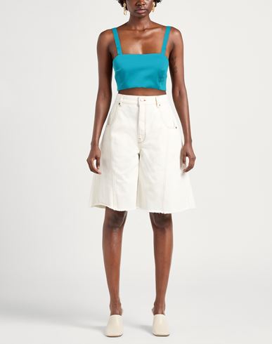 Woman Top Azure Size 4 Cotton, Elastane