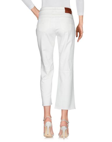 Woman Jeans Ivory Size 28 Cotton, Elastane