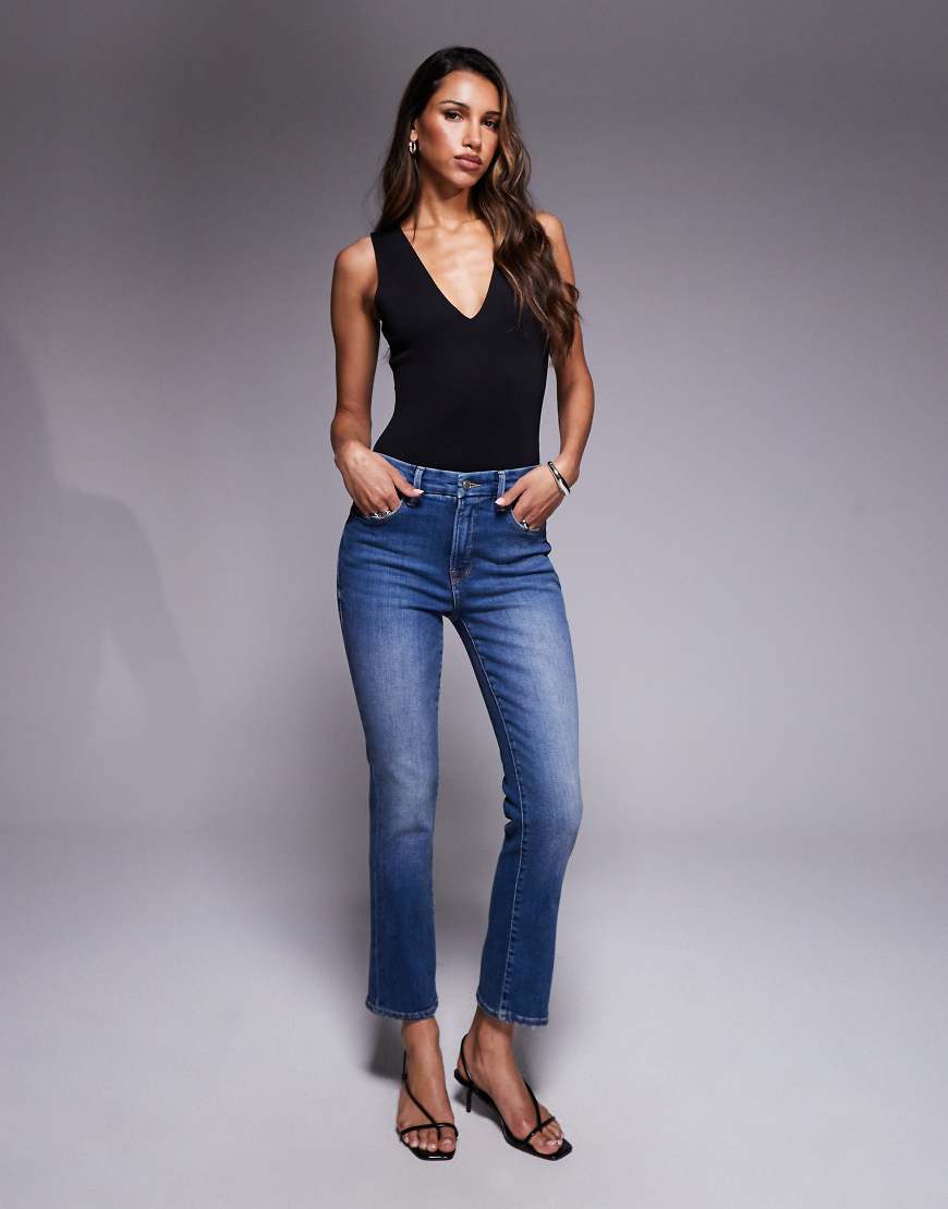 Good straight leg light compression jeans-Blue