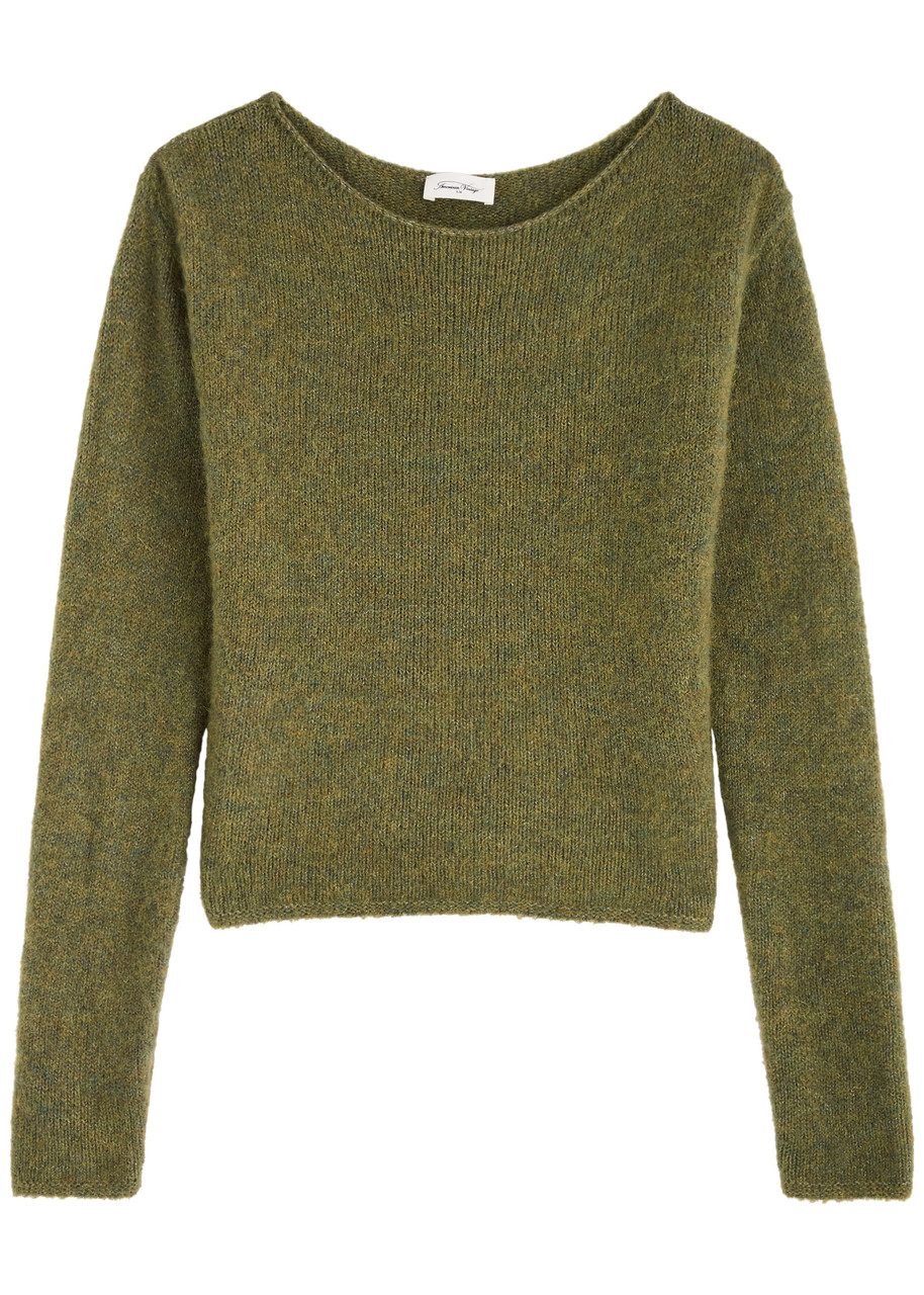 아메리칸 빈티지 여성 East Ribbed-knit Jumper - Green - L (UK14 / L) 4482548