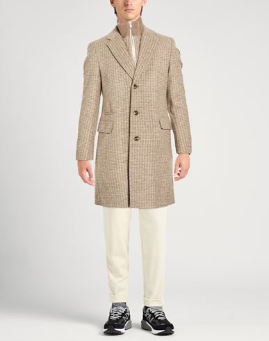 Man Coat Beige Size 36 Polyester, Polyacrylic, Virgin Wool