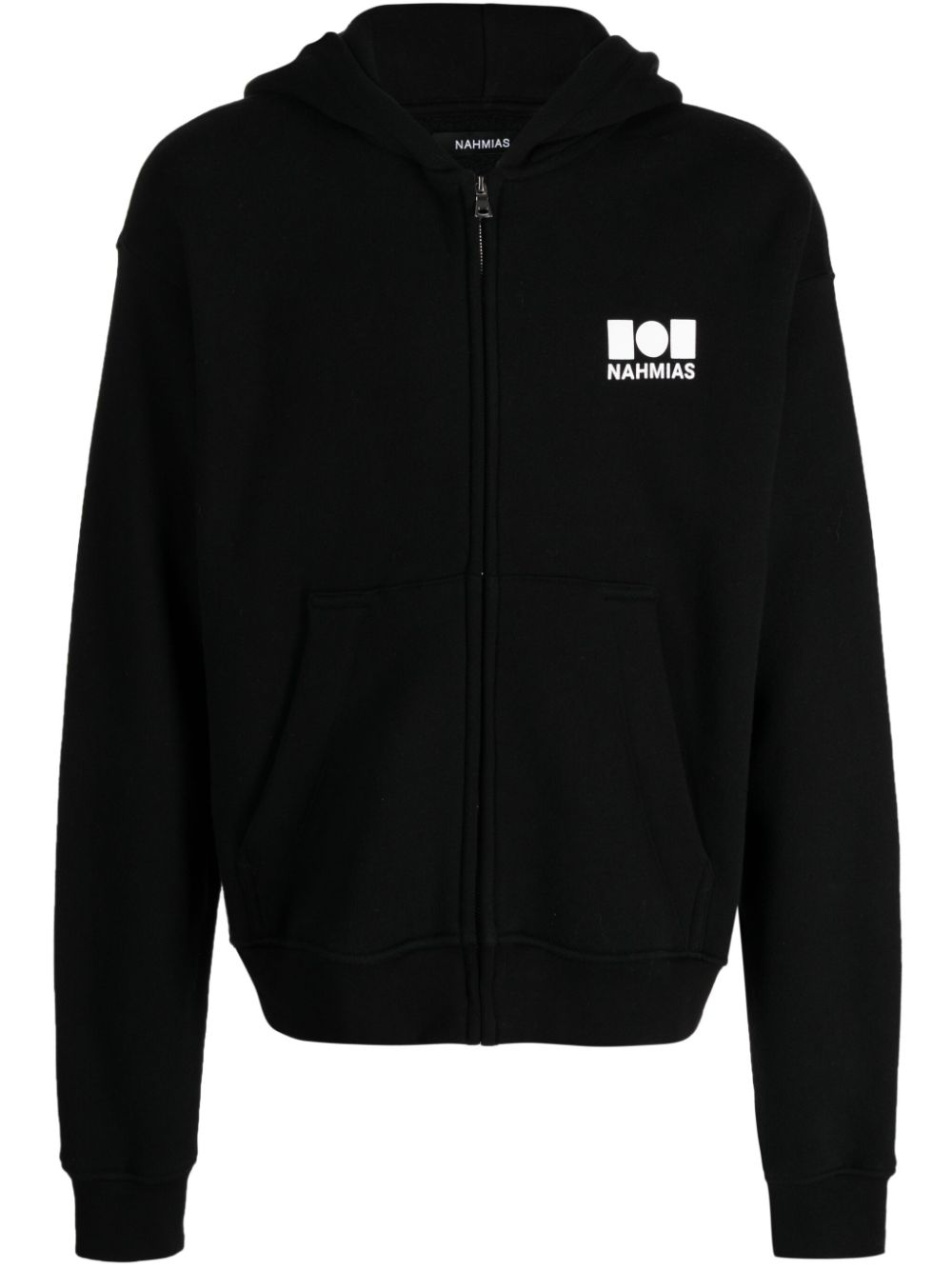 Logo-print cotton hoodie - Black