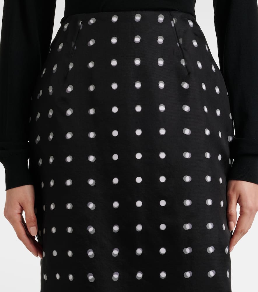 Bethan polka-dot silk taffeta pencil skirt
