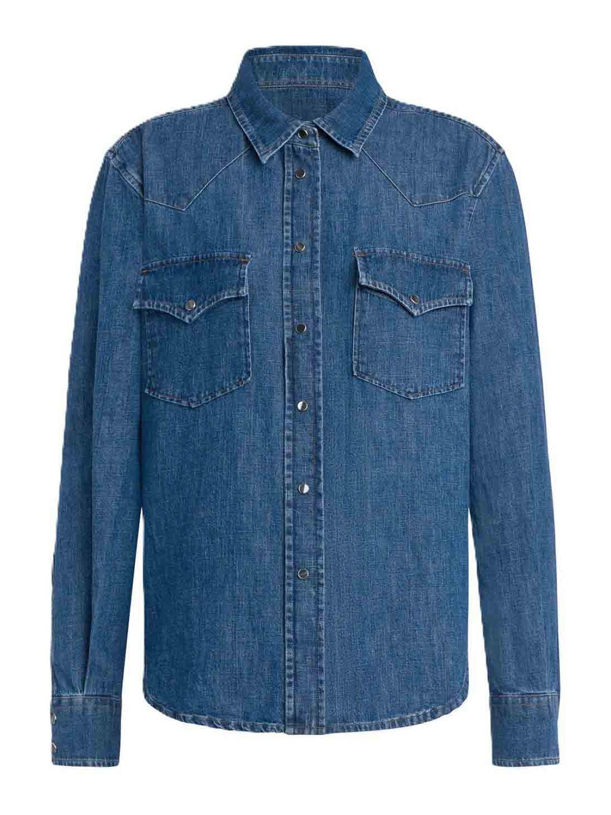 Shirt Blue Cotton - Women