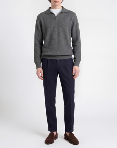 Man Sweater Grey Size 48 Cashmere, Silk