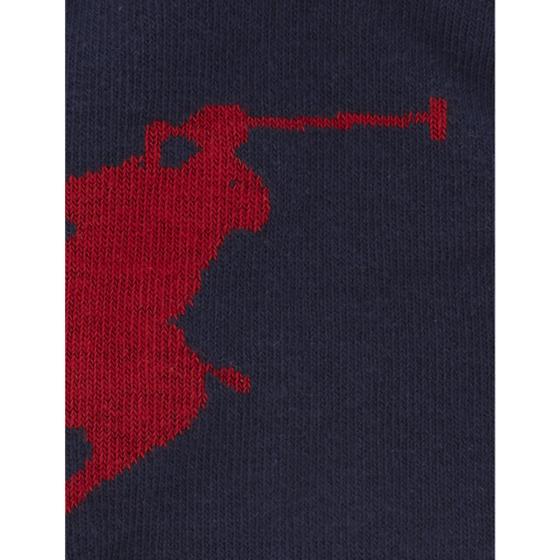 Mens Navy Big Pony Trainer Socks Pack of Three 