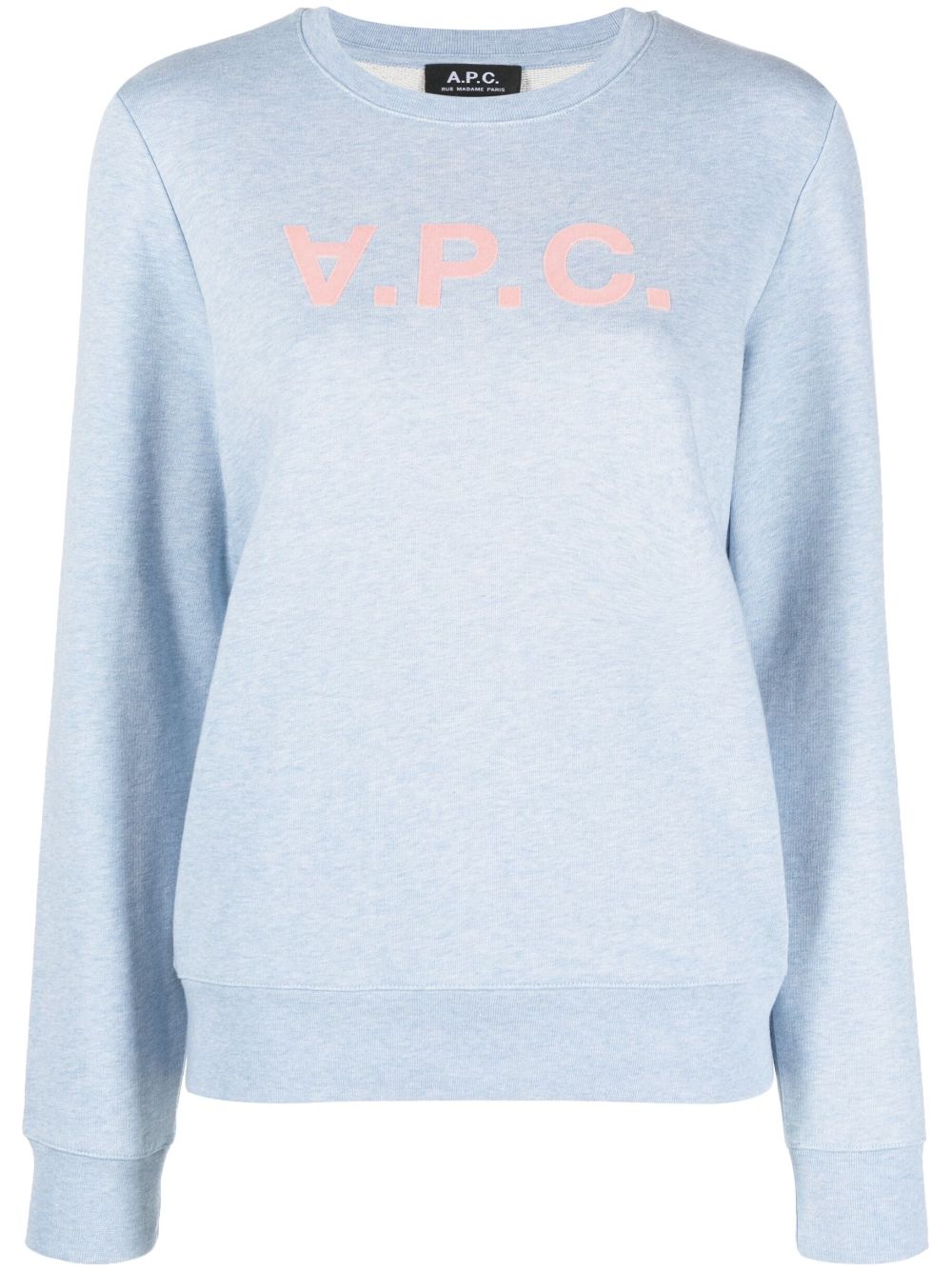 Mélange logo-print sweatshirt - Blue