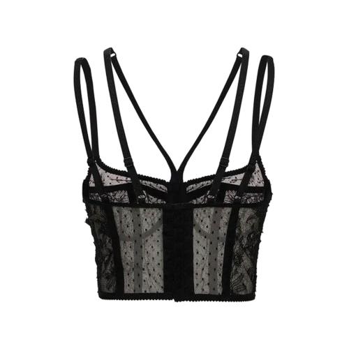 Point d'esprit tulle corset - Black