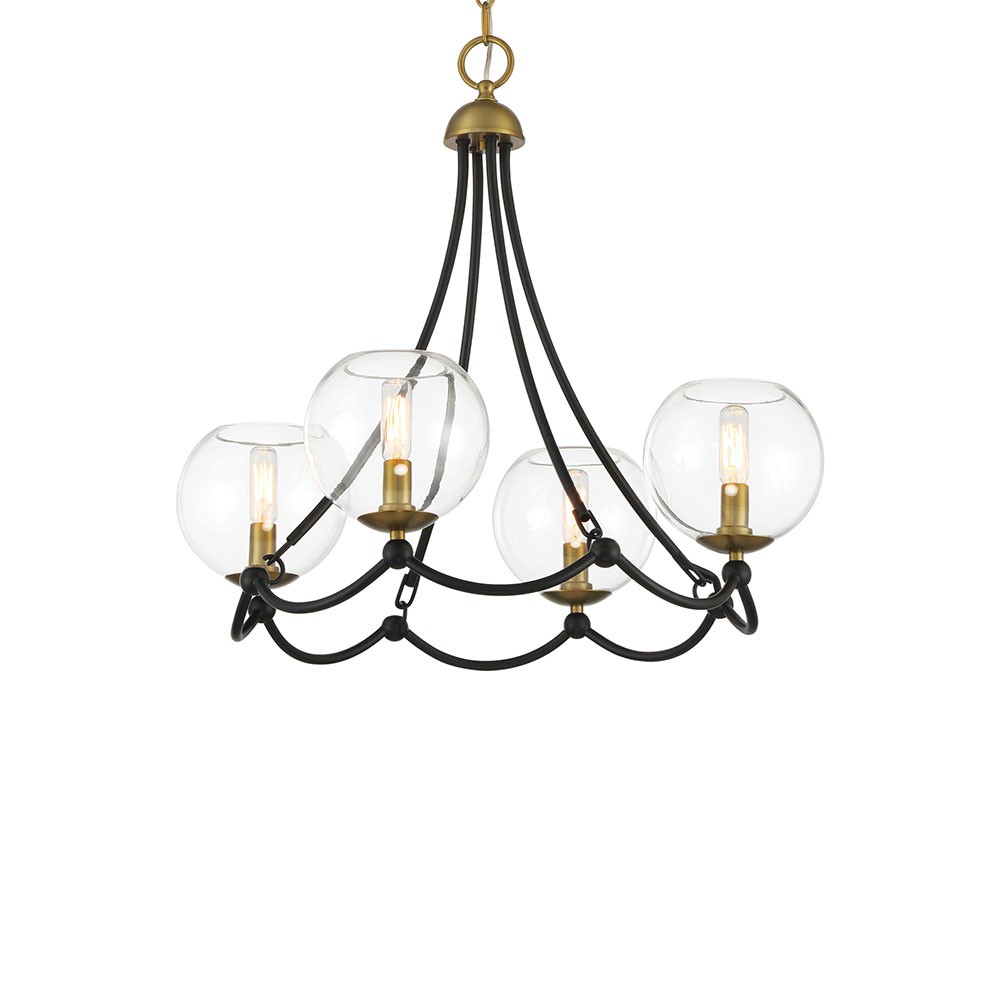 Coal And Soft Brass Chandelier from the Kearney Park Collection