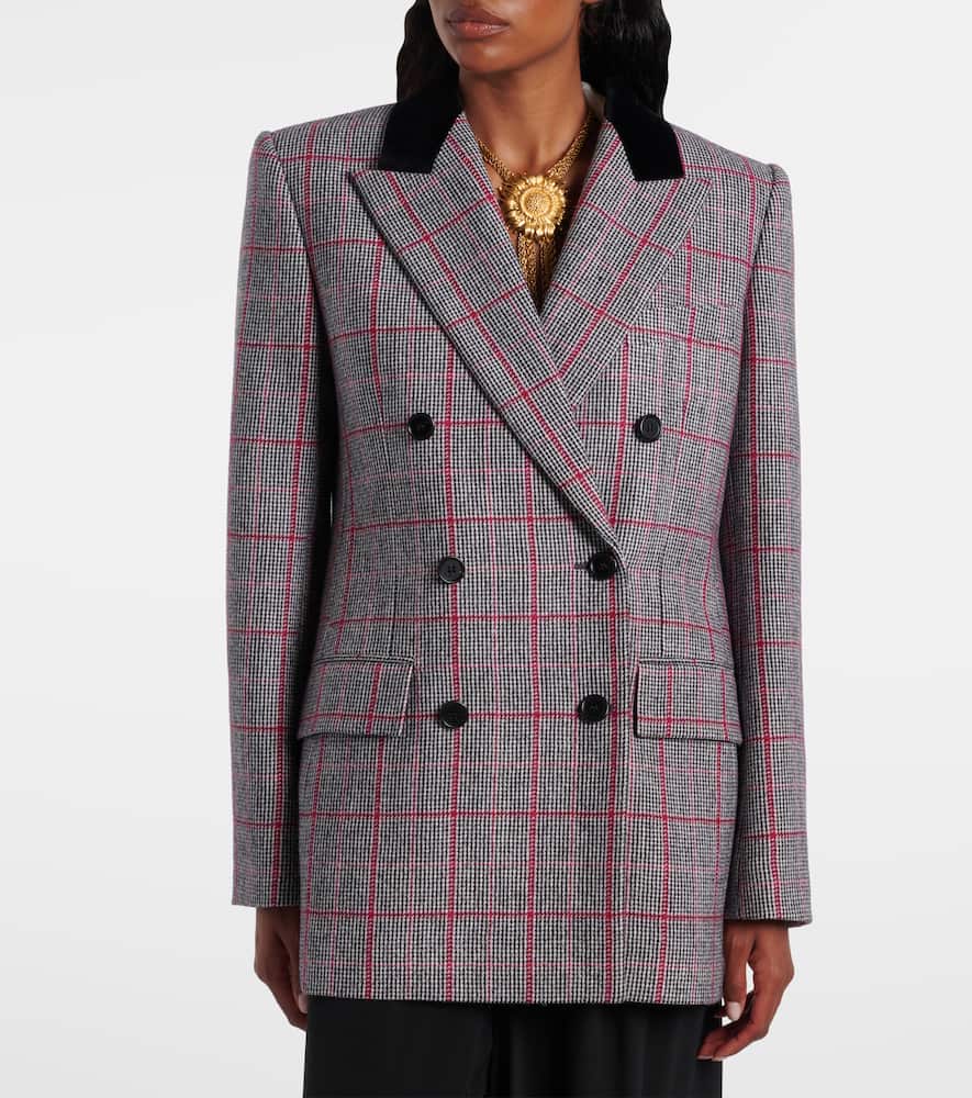 Chloé Checked double-breasted wool jacket
