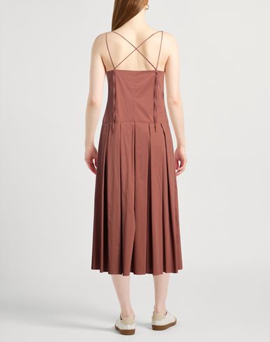 Liviana Conti Woman Midi dress Brown Size 2 Cotton, Polyamide, Elastane