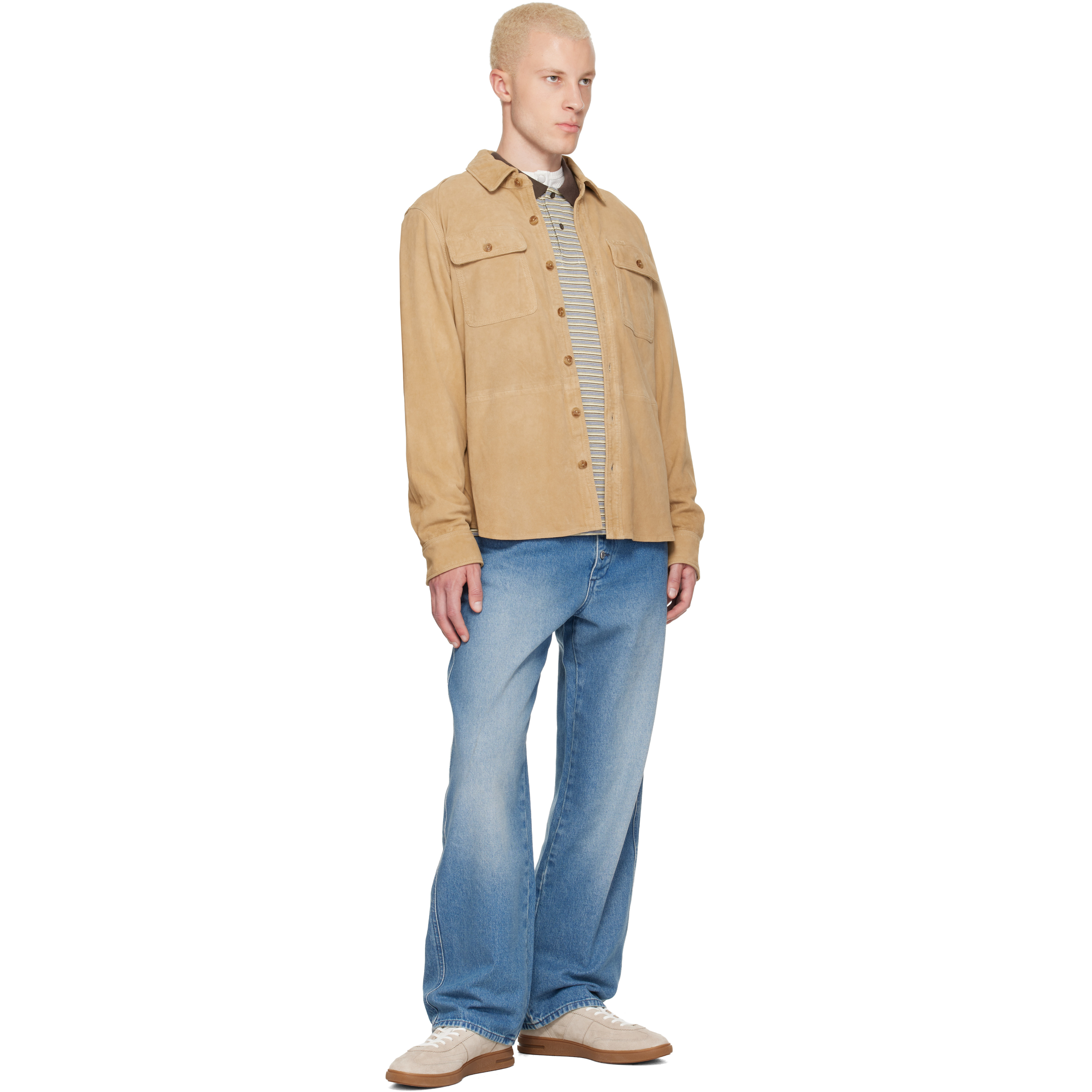Beige Suede Overshirt