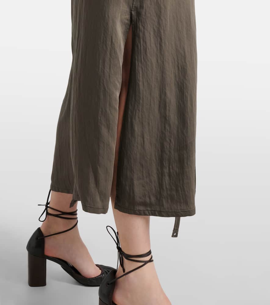 Apron gathered midi dress