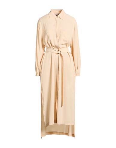 Woman Midi dress Beige Size 10 Acetate, Silk