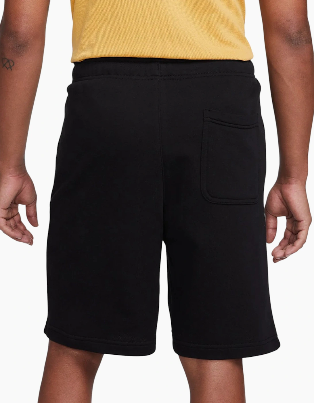 Men's Nike Mens Shorts Summer Terry Sportswear Club plus Swoosh Relaxed Fit Half Pants - Black