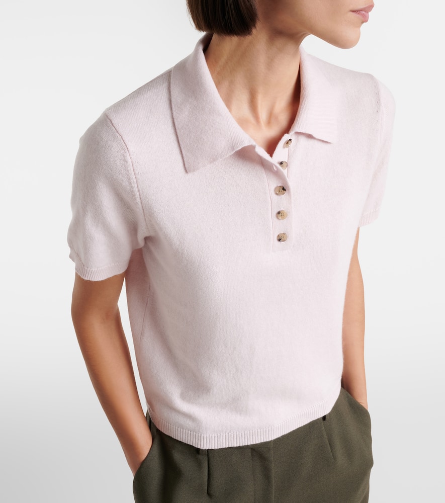 Cotton and cashmere polo shirt
