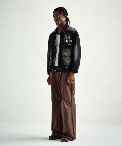 FADED DENIM JACKET BLACK
