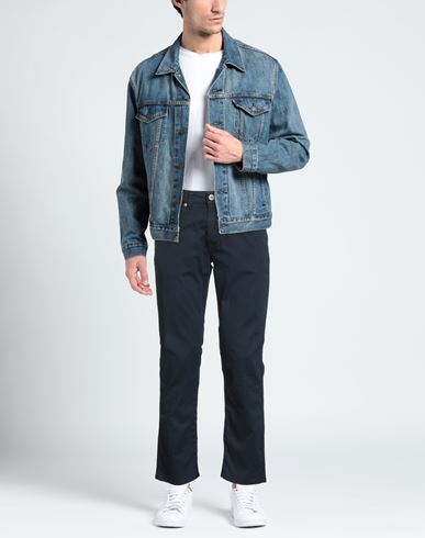 Man Pants Navy Size 30 Cotton, Elastane